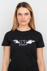 Camiseta Babylook Preta Morcego 13