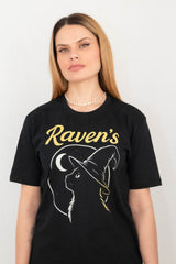 Camiseta Unissex Preta Gatinho Ravens