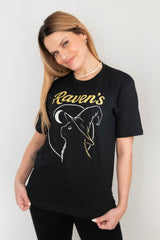 Camiseta Unissex Preta Gatinho Ravens