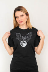 Camiseta Unissex preta Morcego Lua