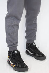 Calça Unissex Moletom com punho Raven's Pentagrama Cinza