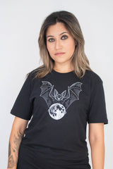 Camiseta Unissex preta Morcego Lua
