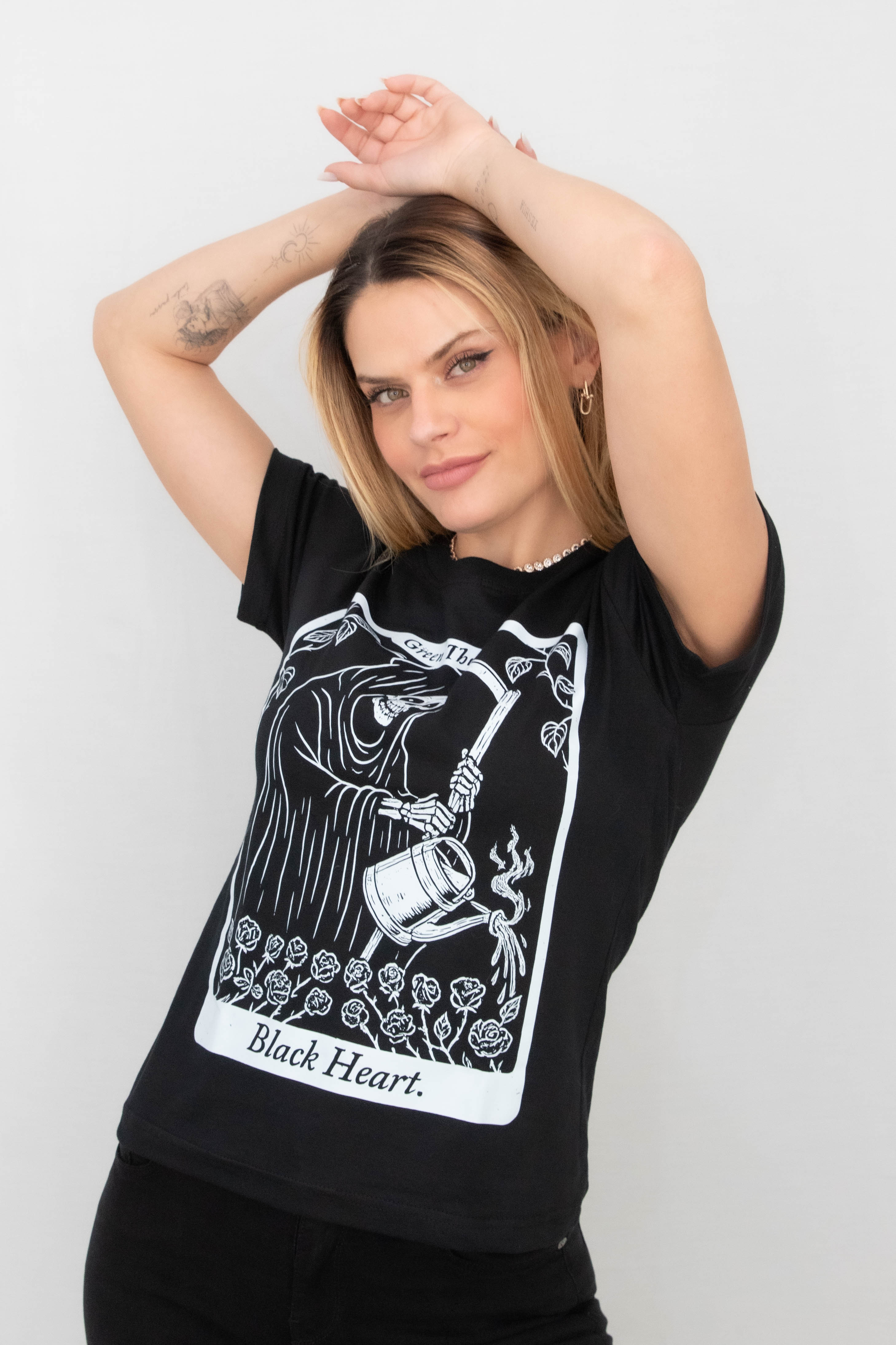 Camiseta Babylook Preta Black Heart