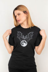 Camiseta Unissex preta Morcego Lua