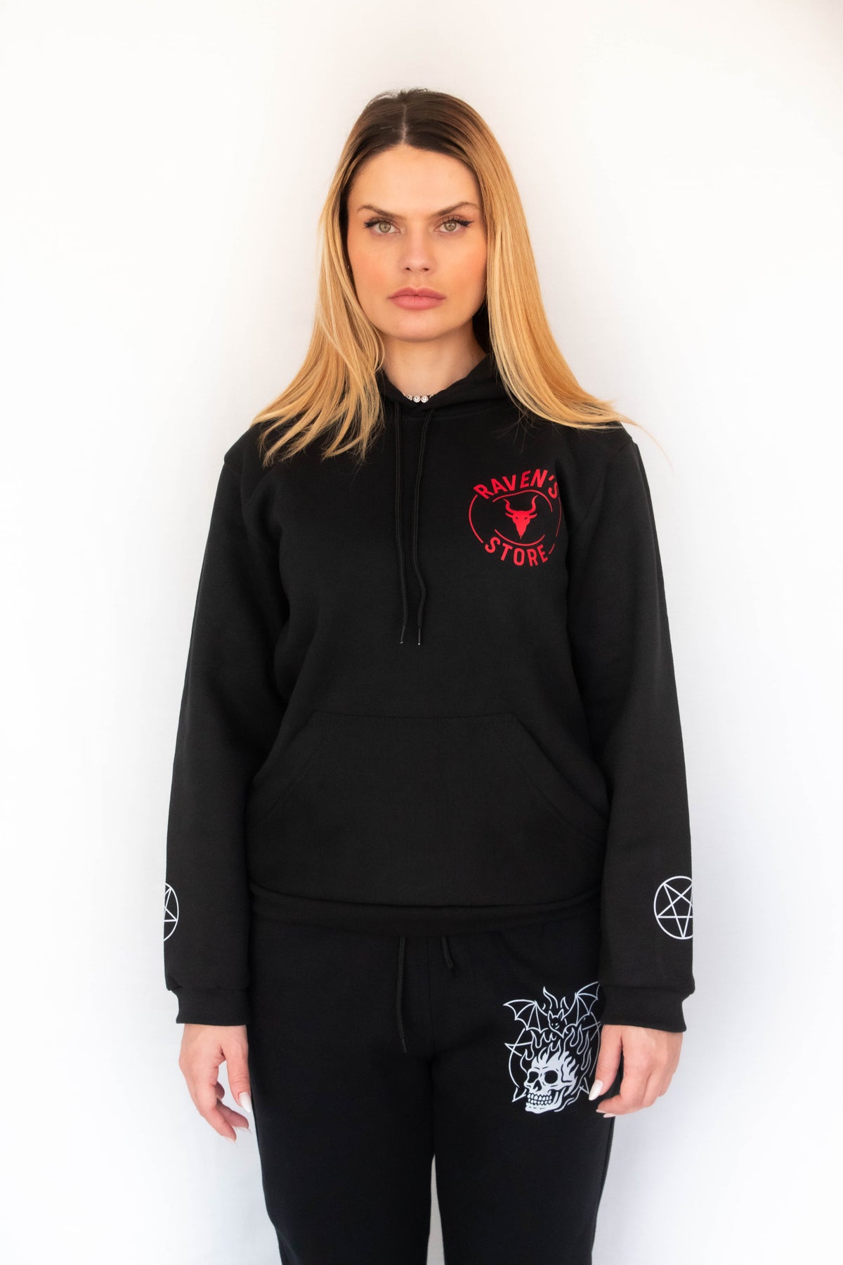 Moletom Unissex canguru Caveira e morcego