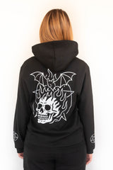 Moletom Unissex canguru Caveira e morcego