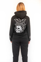 Moletom Unissex canguru Caveira e morcego