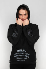 Moletom Unisex canguru OUIJA com Capuz Preto