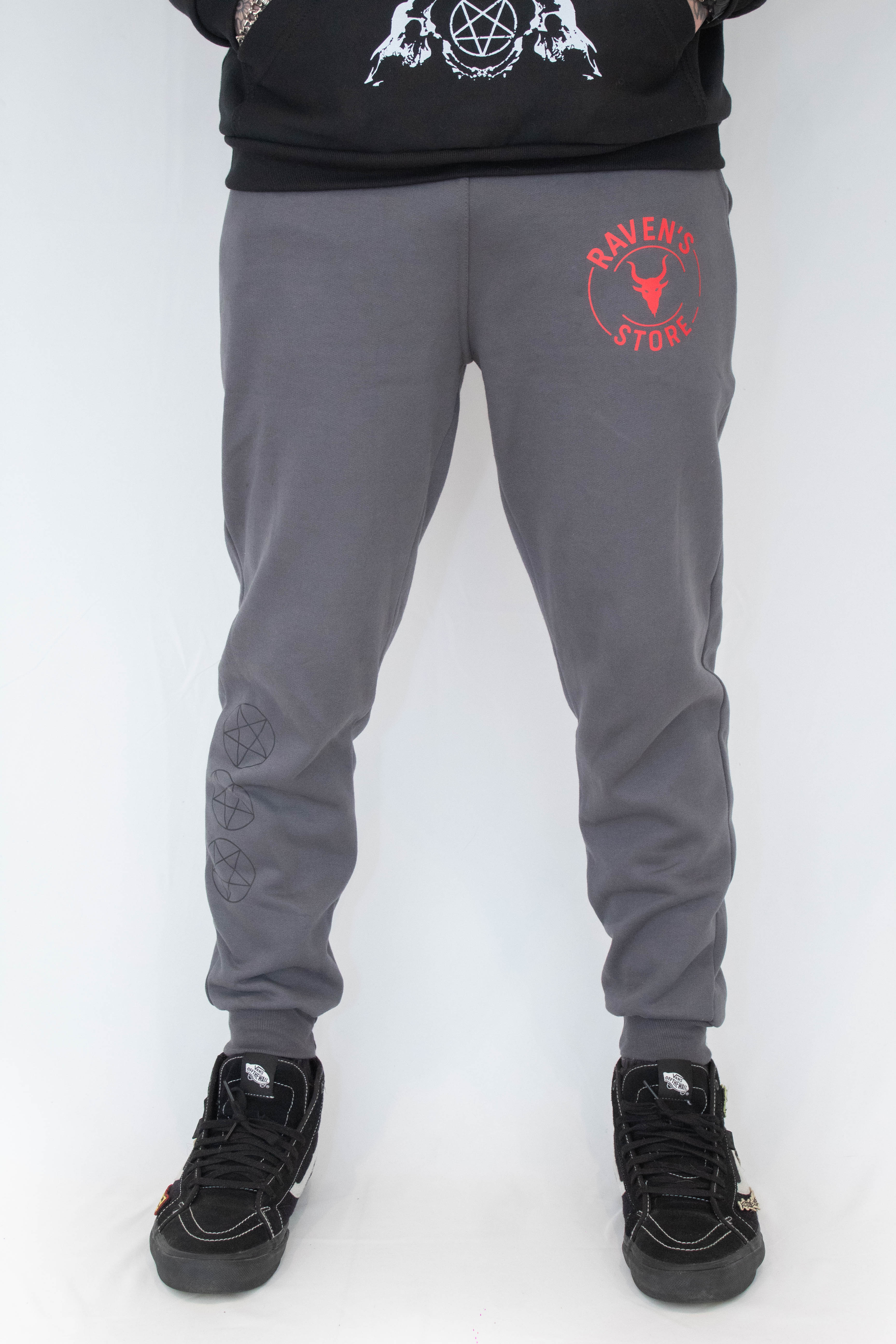 Calça Unissex Moletom com punho Raven's Pentagrama Cinza