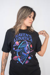 Camiseta Unissex preta Raven's Lunática