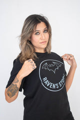 Camiseta Unissex preta Morcego Raven's