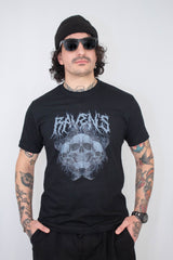 Camiseta Unissex preta Caveiras Raven's