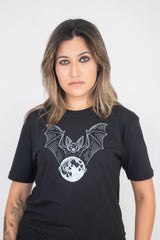 Camiseta Unissex preta Morcego Lua