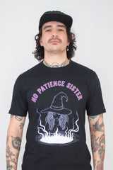 Camiseta Unissex preta No Patience Sister