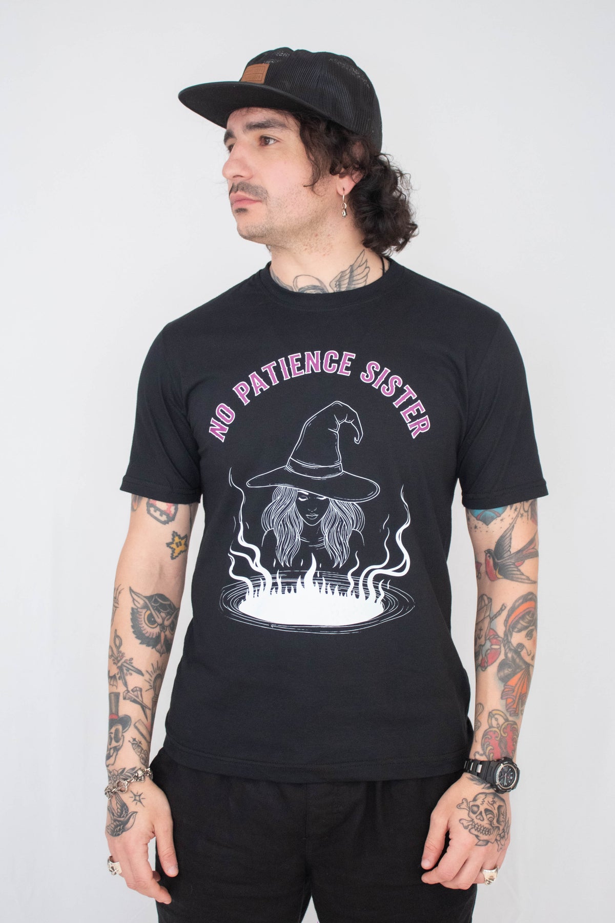 Camiseta Unissex preta No Patience Sister